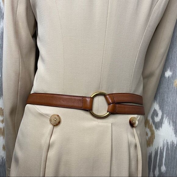 Ralph Lauren Collection ~ Beige Stretch Wool Lamb Leather Trim Equestrian Jacket - Picture 7 of 16